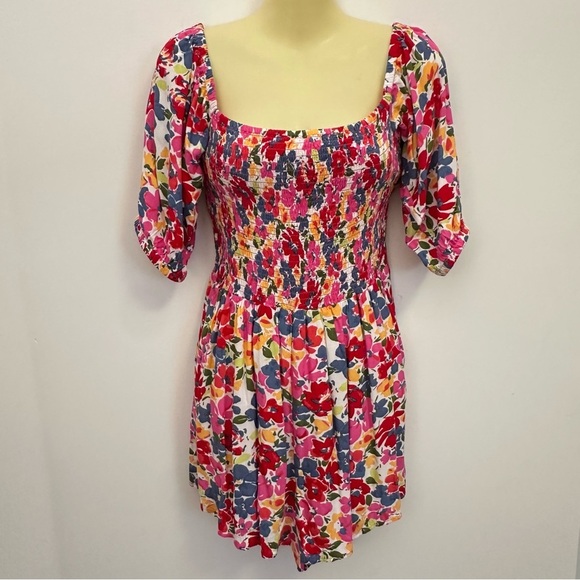 NWT Roxy Floral Multicolor Floral Romper size L - Picture 1 of 8